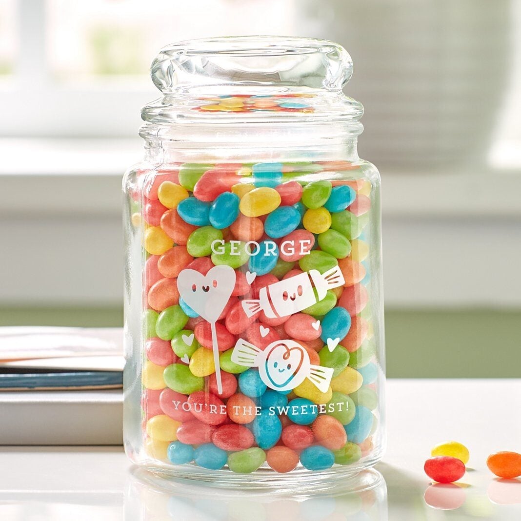Cute Candies Glass Treat Jar