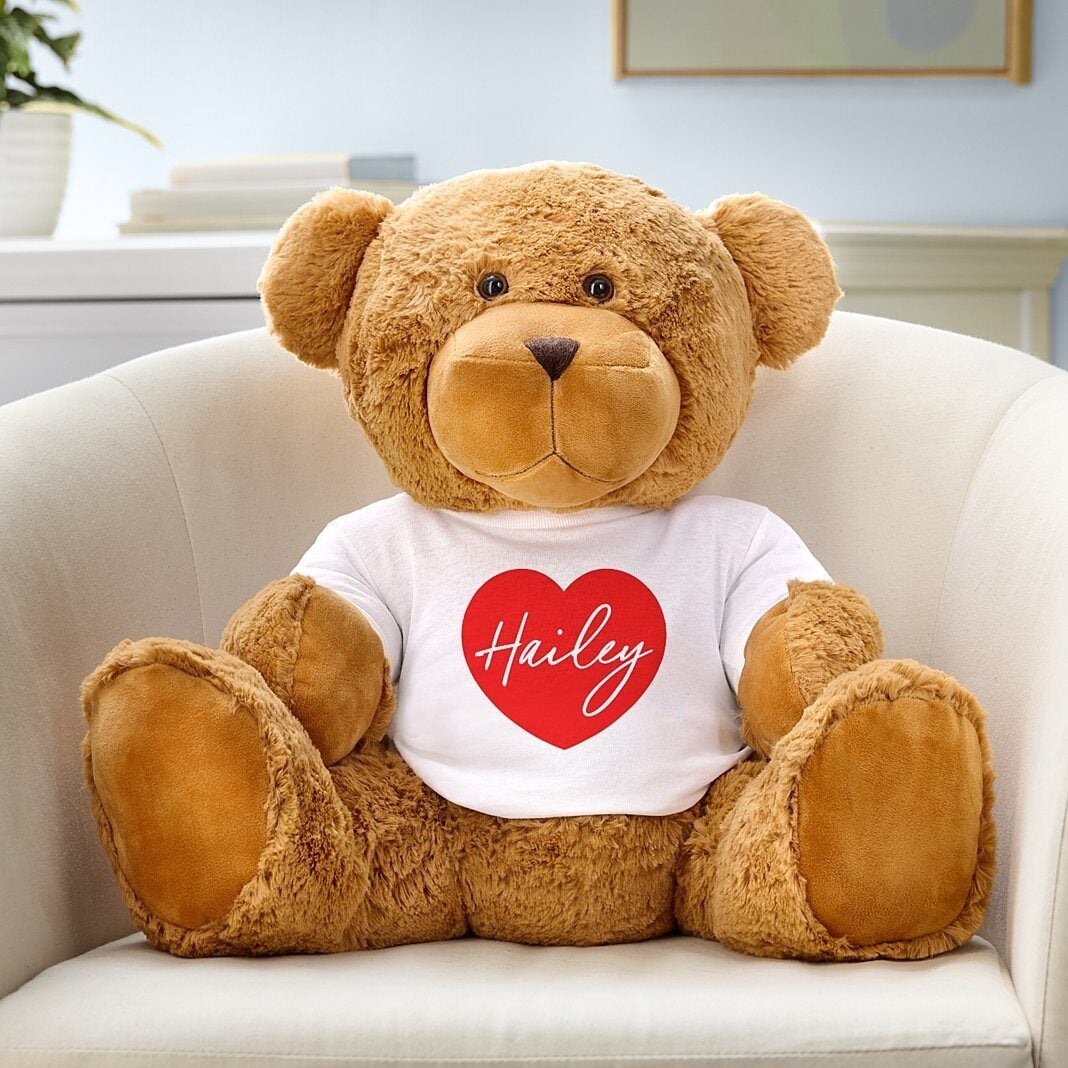 Giant Plush Teddy Bear Gram Playful Hearts Collection
