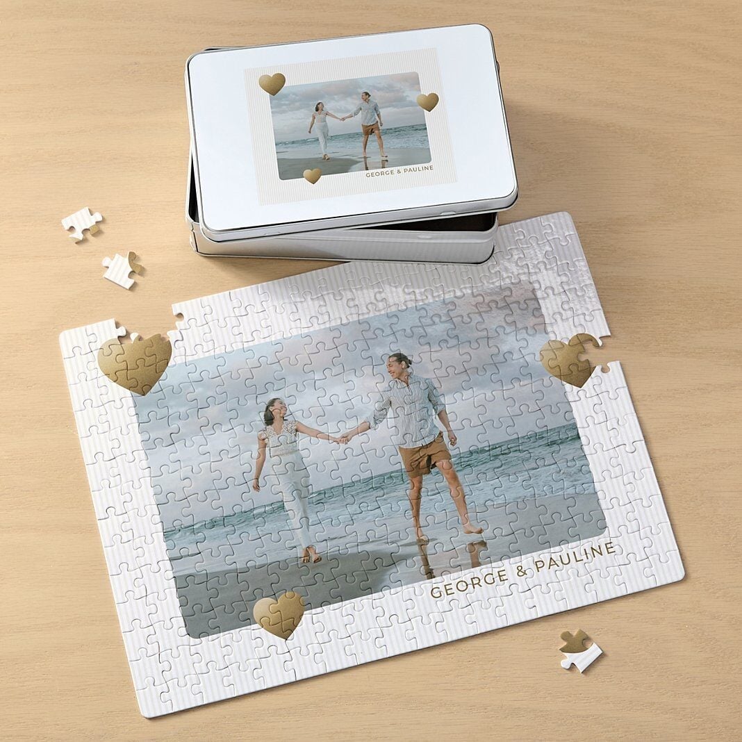 Gold hearts Photo Puzzle