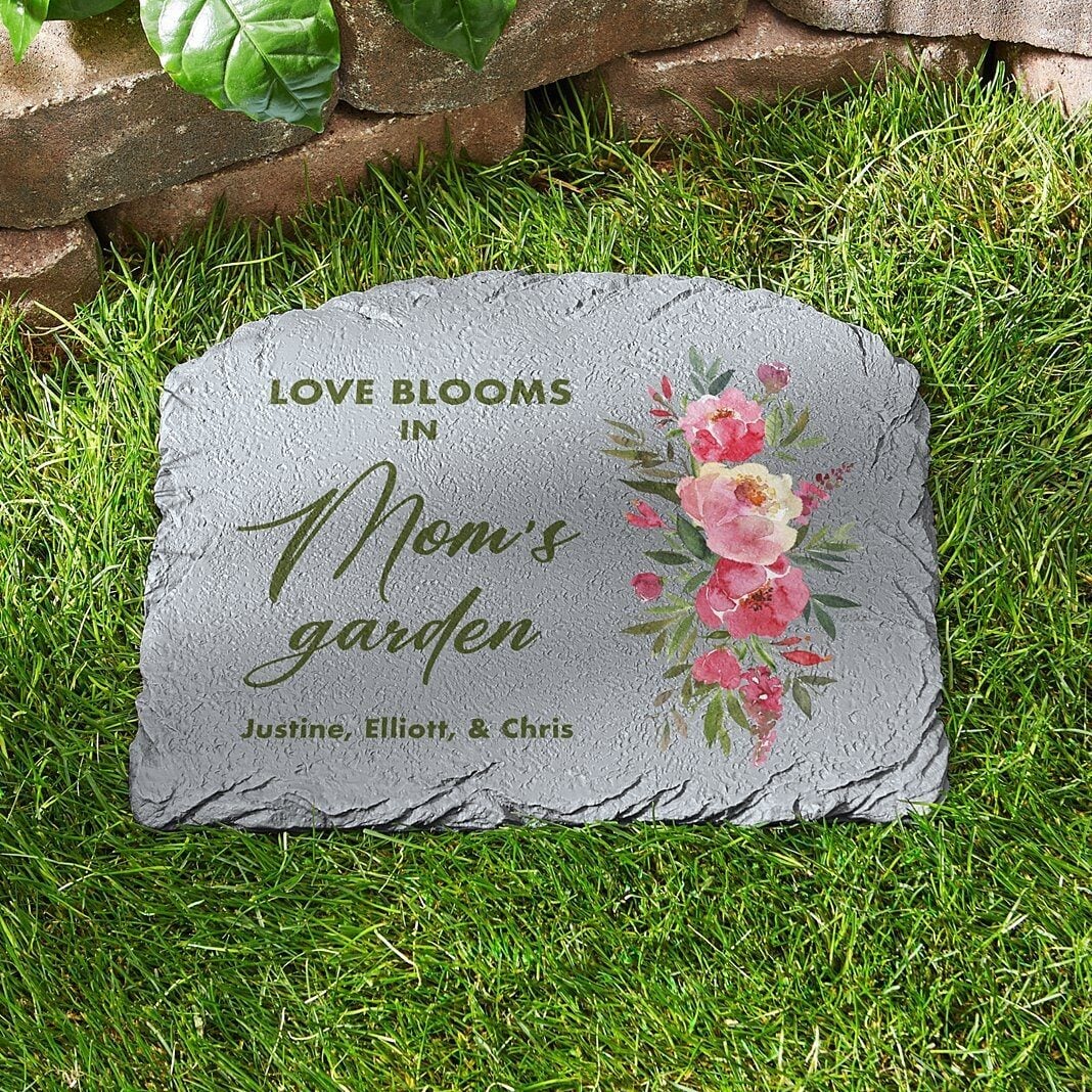 Love Blooms Arched Garden Stone