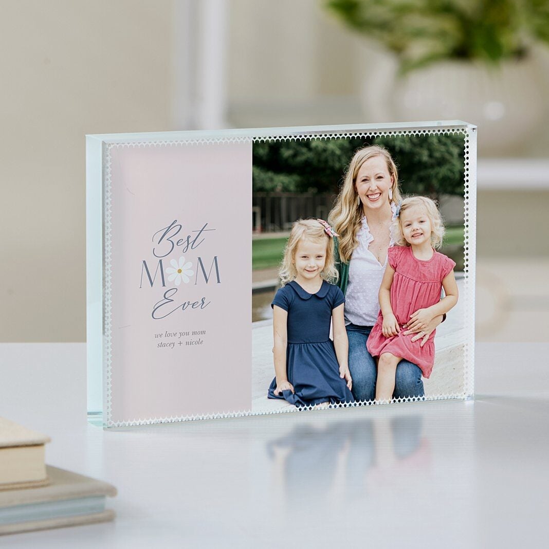 Best Mom Ever Photo Glass Block