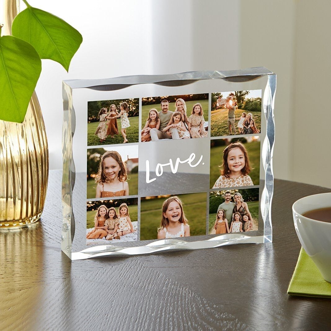 Love Collage Photo Acrylic Block