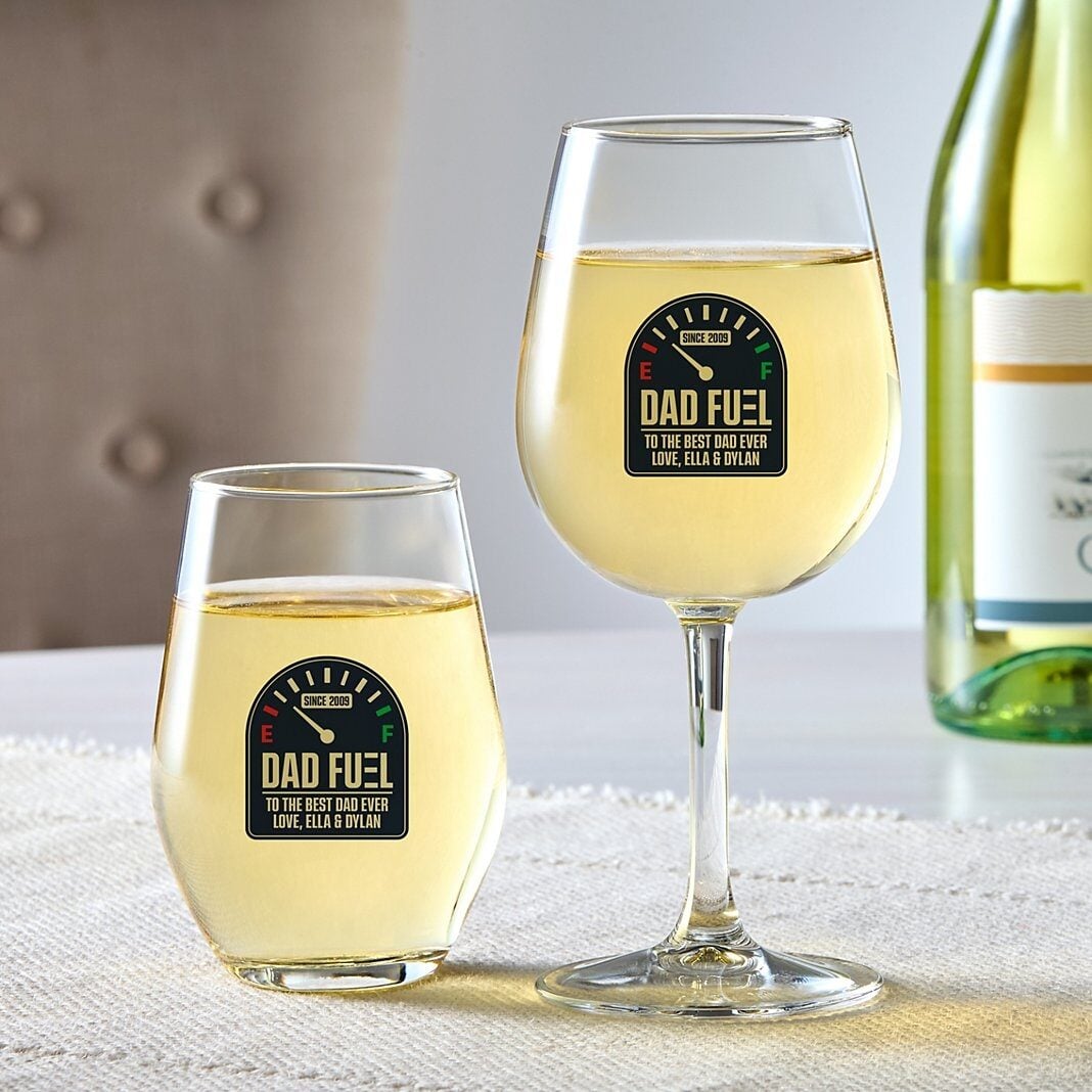 Dad Fuel Wine Glass