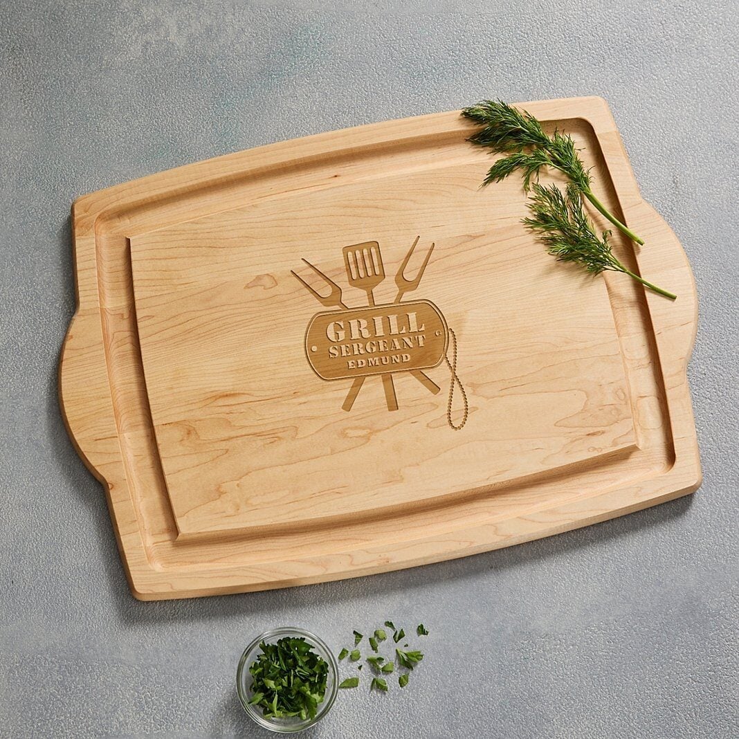 Grill Sergeant Maple Wood Cutting Board