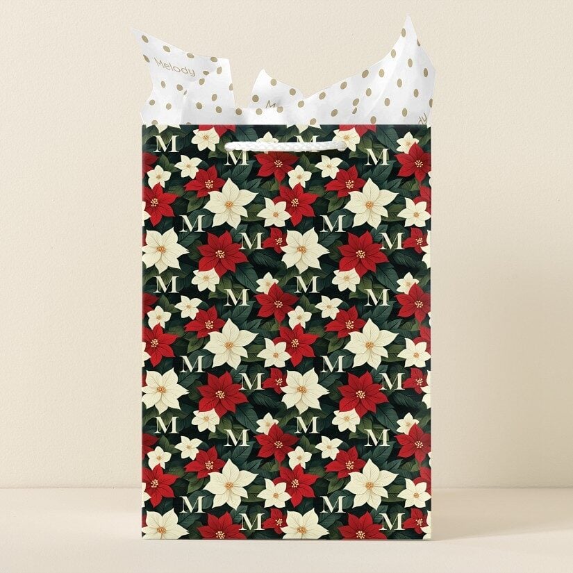 Pretty Poinsettia Gift Bag