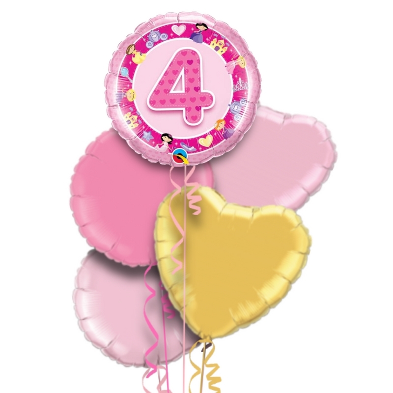 4th Birthday Fairy Pink Balloon Bouquet