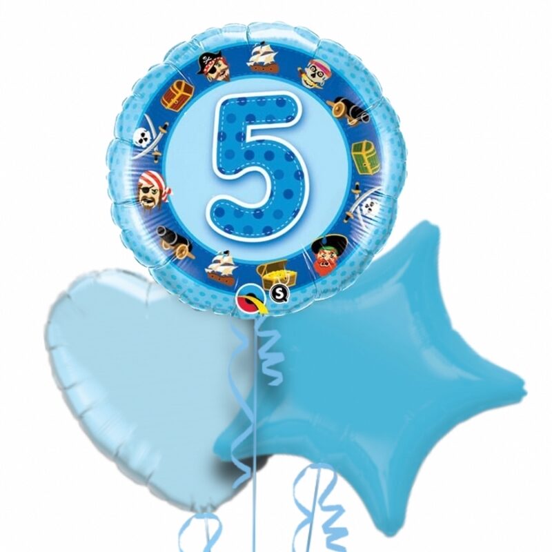 5th Birthday Blue Balloon Bouquet