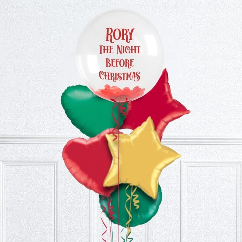 Personalised Christmas Foil & Bubble Balloon Bunch