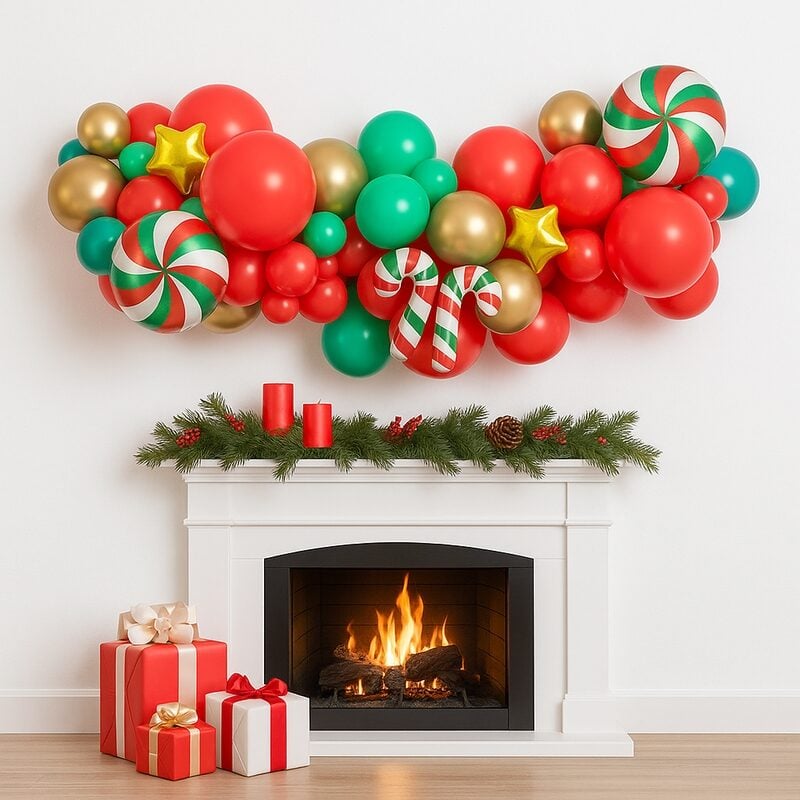 Christmas Party Inflated Balloon Garland
