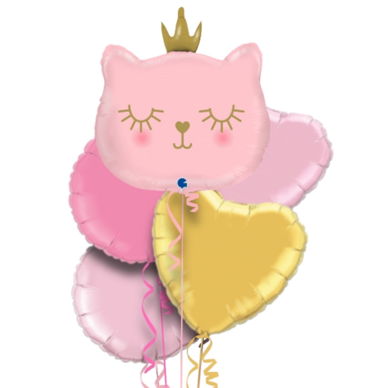 Cute Pink Kitten Balloon Bouquet