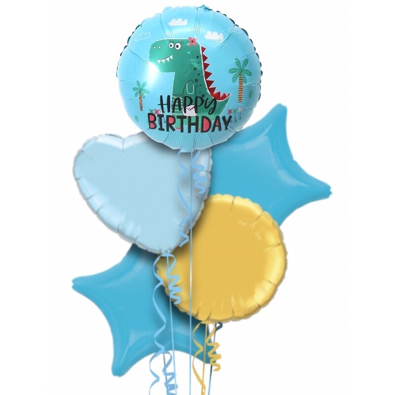 Dinosaur Themed Happy Birthday Balloon Bouquet