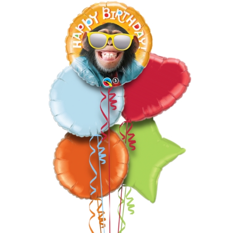 Funny Monkey Happy Birthday Balloon Bouquet