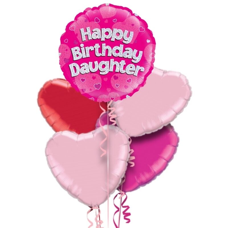 Happy Birthday Daughter Pink Foil Balloon Bouquet