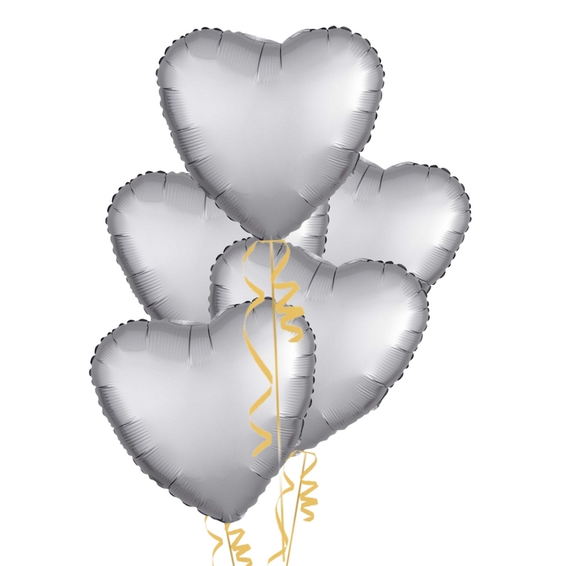Silver Hearts Balloon Bouquet