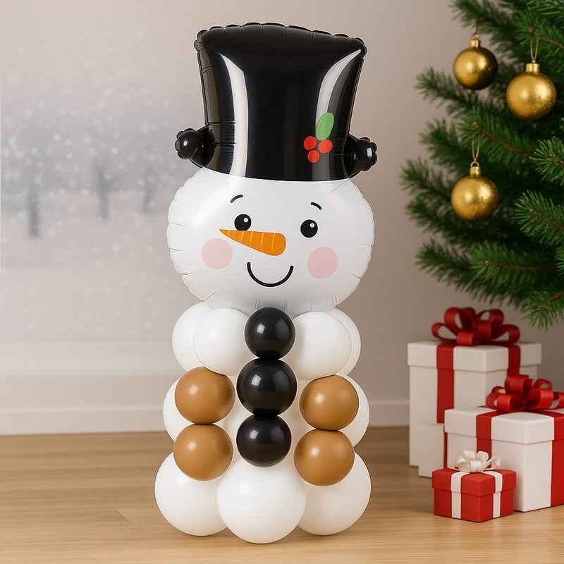 Snowman Inflated Christmas Balloon Stack