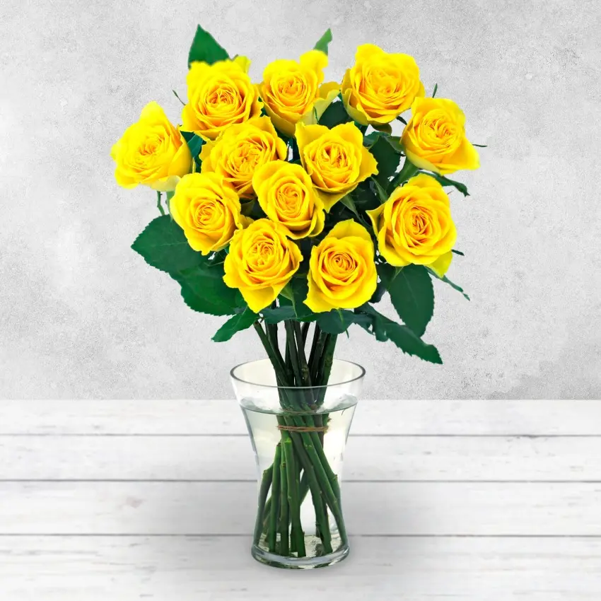 12 Yellow Rose Bouquet