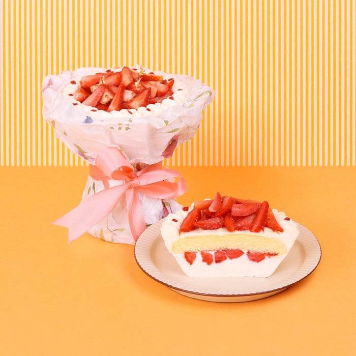 Strawberry Cheese Bouquet Cake