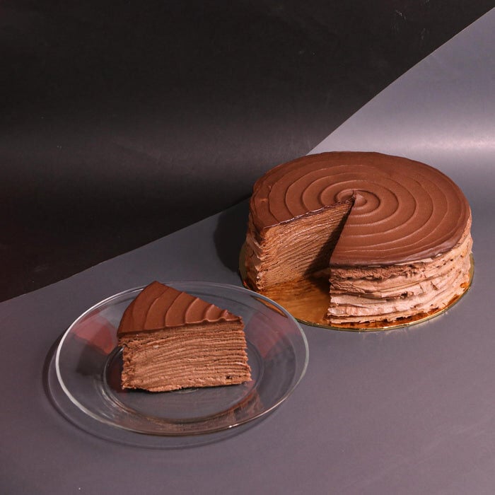 61% Dark Chocolate Mille Crepe Cake (6 Inch)