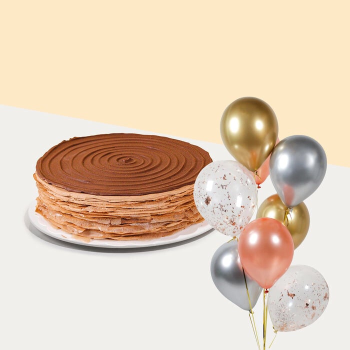61% Dark Chocolate Mille Crepe Cake Majestic Bundle