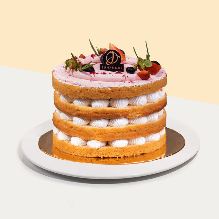 Strawberry Victoria Vegan Naked Cake 6 inch (4" x 4" )