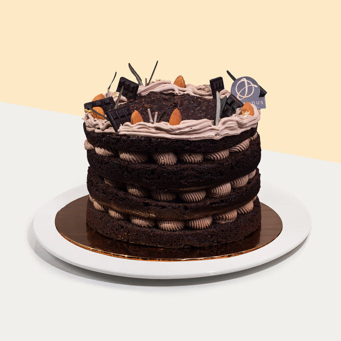 Hazelnut Chocolate Vegan Naked Cake (4" x 4" )