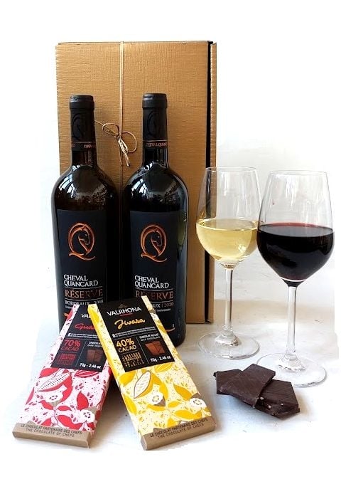Bordeaux wine and chocolate