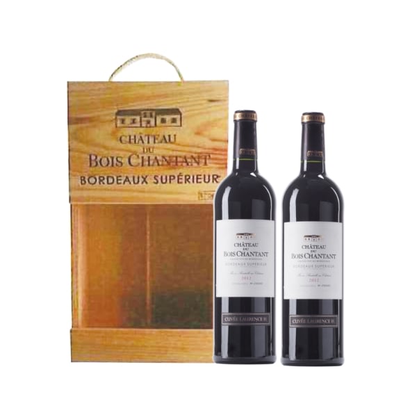 Chateau du Bois Chantant, Bordeaux Superieur, France, Red, 2x75cl in Wooden Gift Box