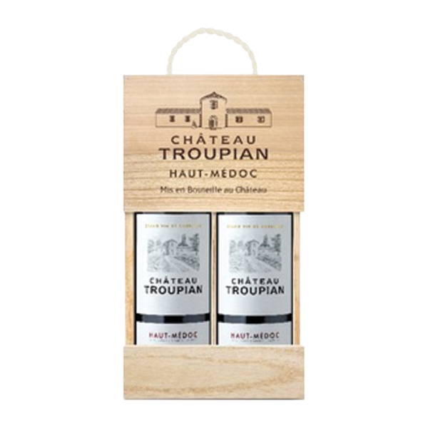 Chateau Troupian, Bordeaux, France, Red, 2x75cl in Wooden gift box