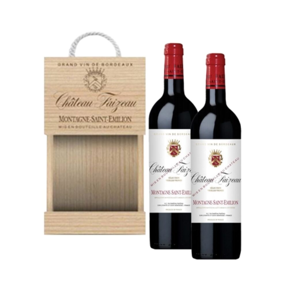 Chateau Faizeau, Montagne Saint-Emilion, Bordeaux, France, Red, 2x75cl in Wooden Gift Box