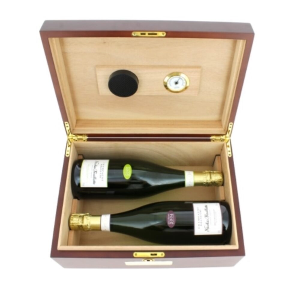 Nicolas Feuillatte, Cigar Humidor With 2 Grand Cru Vintage Champagnes, France, White – Brut, 2x75cl