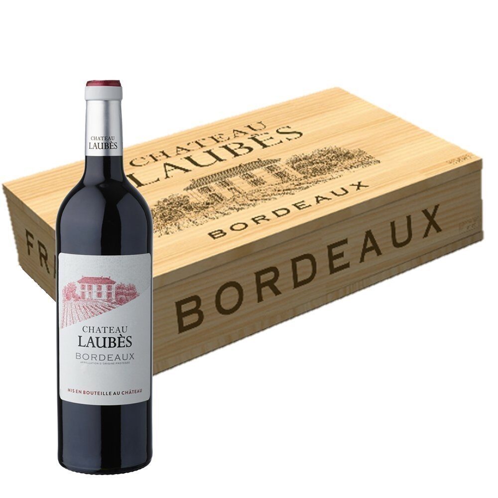 Chateau Laubes, Bordeaux, France, Red, 6x75cl in Wooden Gift Box
