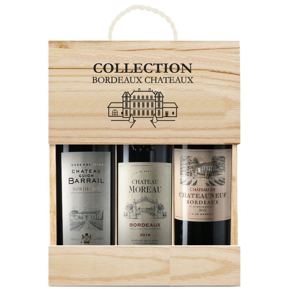 Collection Bordeaux 3 x 75cl in Wooden Gift Box