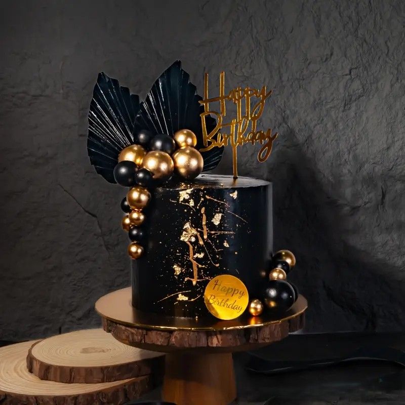 Midnight Black Designer Cake (6 inch (±1.2 kg, serve 10-20 pax))