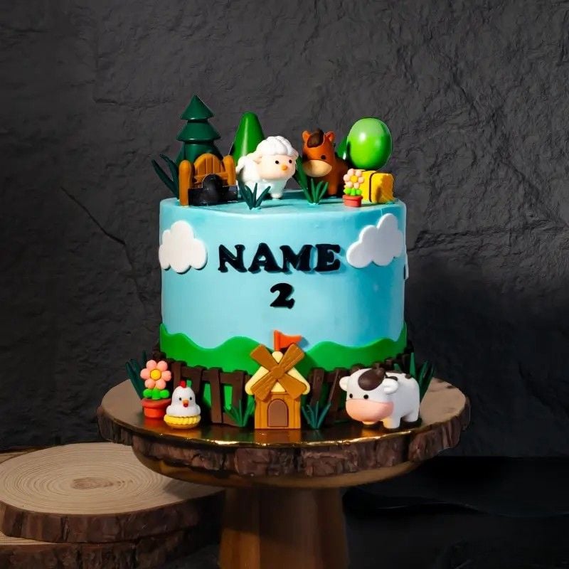 Old Macdonald Farm Theme Cake (6 inch (±1.2 kg, serve 10-20 pax))