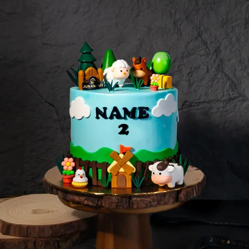 Old Macdonald Farm Theme Cake (6 inch (±1.2 kg, serve 10-20 pax))