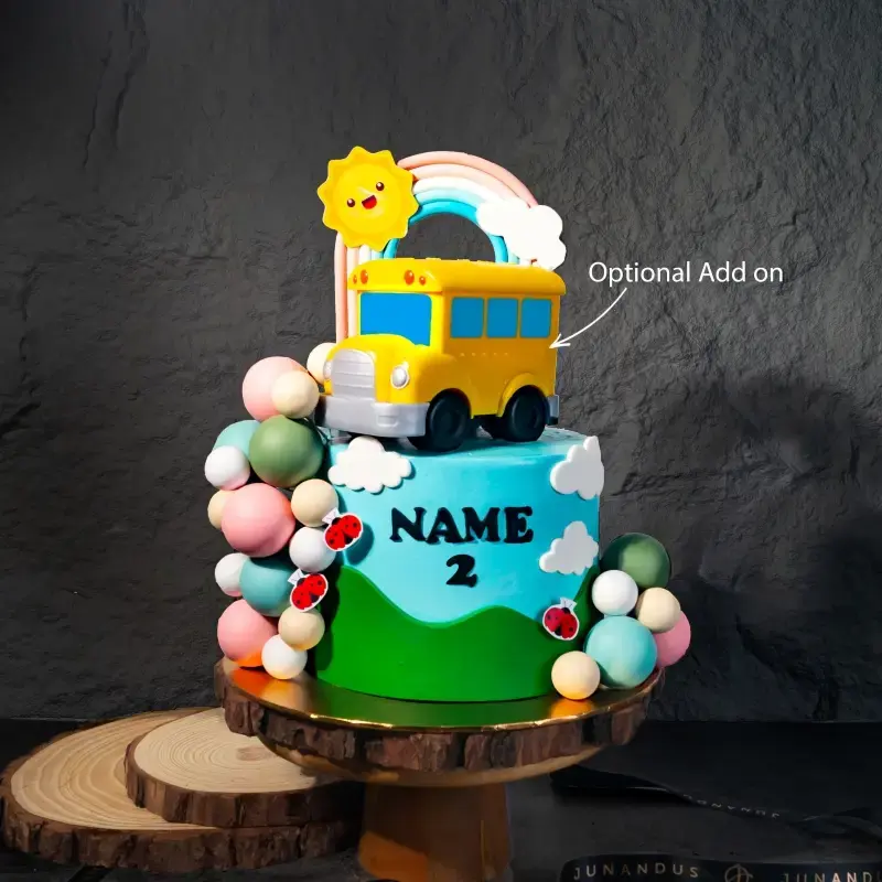 Wheels On The Bus Theme Cake (6 inch (±1.2 kg, serve 10-20 pax))