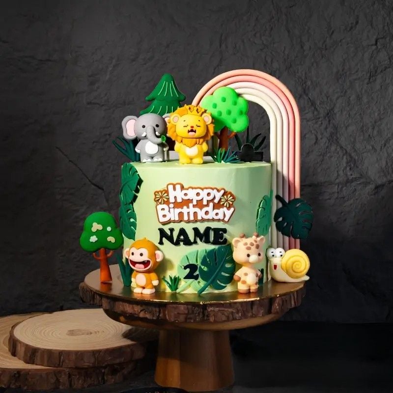 Safari Animals Theme Cake (6 inch (±1.2 kg, serve 10-20 pax))