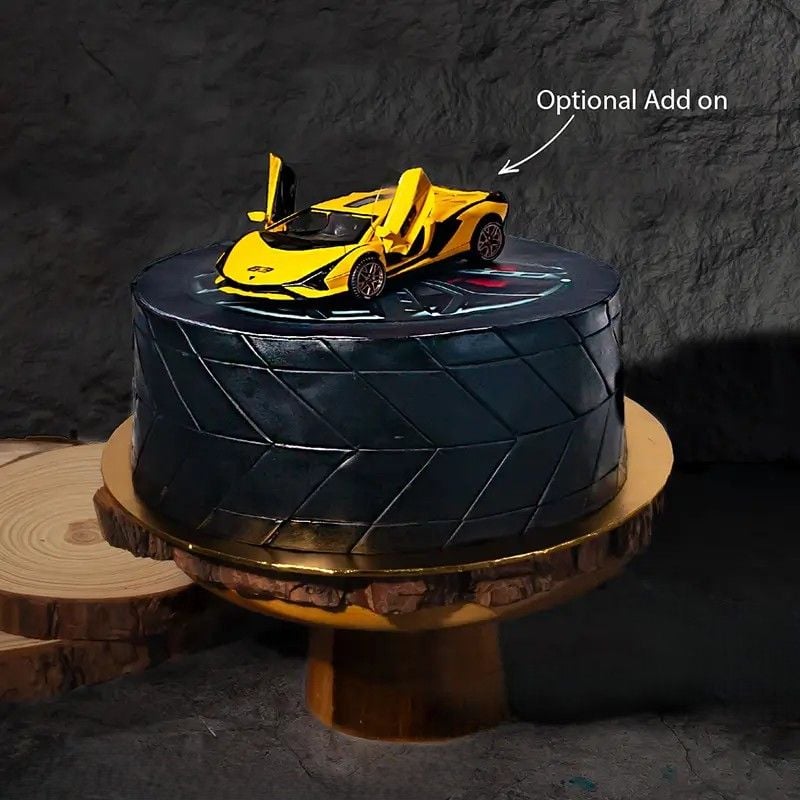 Sport Car Tyre Theme Cake