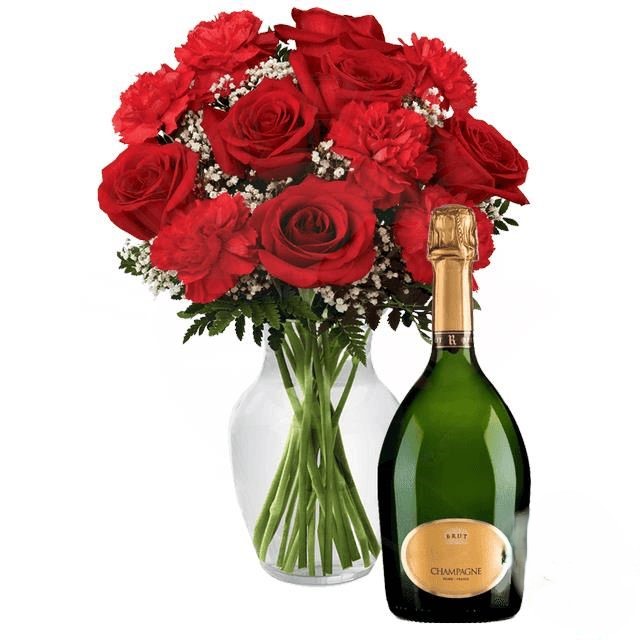 Red bouquet with sparkling wine (Refined)