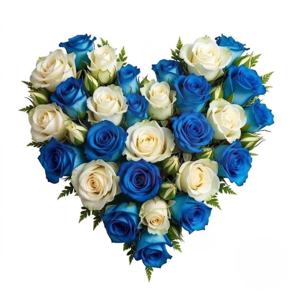 Heart of blue and white roses (Refined)