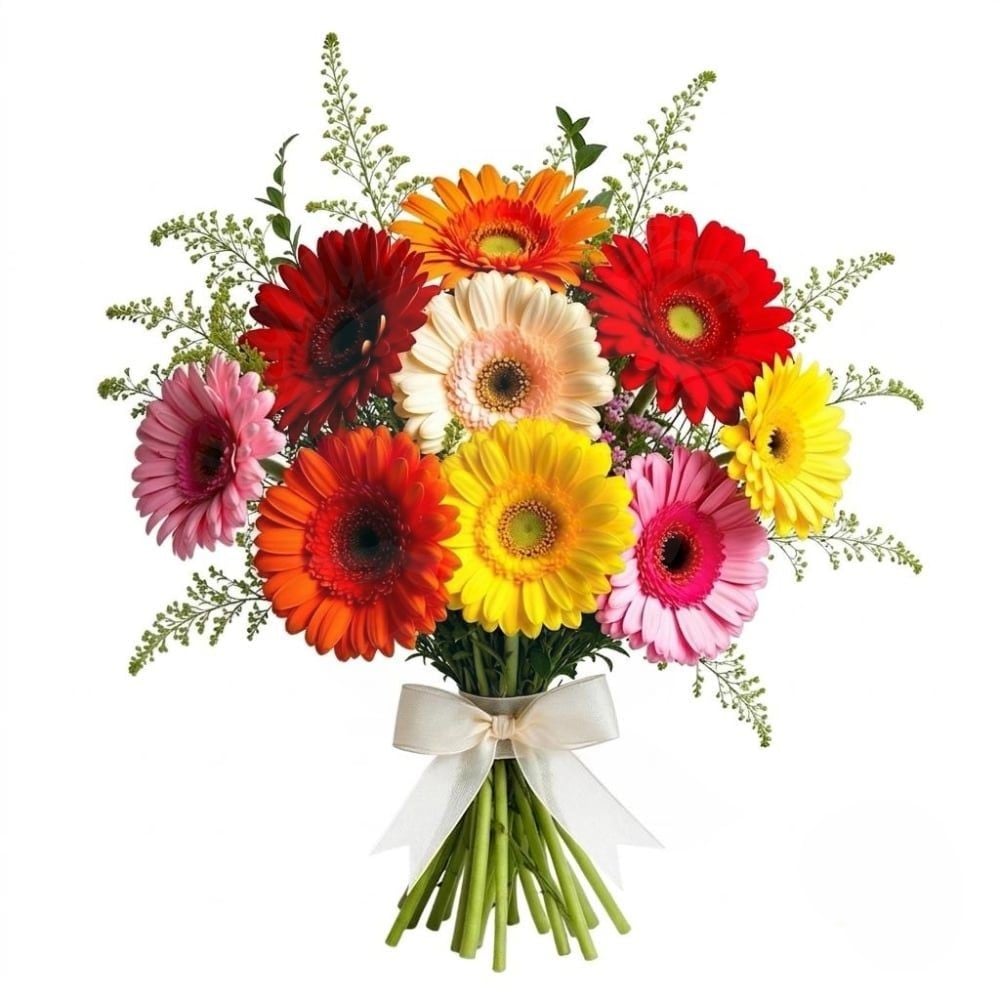 Bouquet Of Multi-Coloured Gerberas (Refined)
