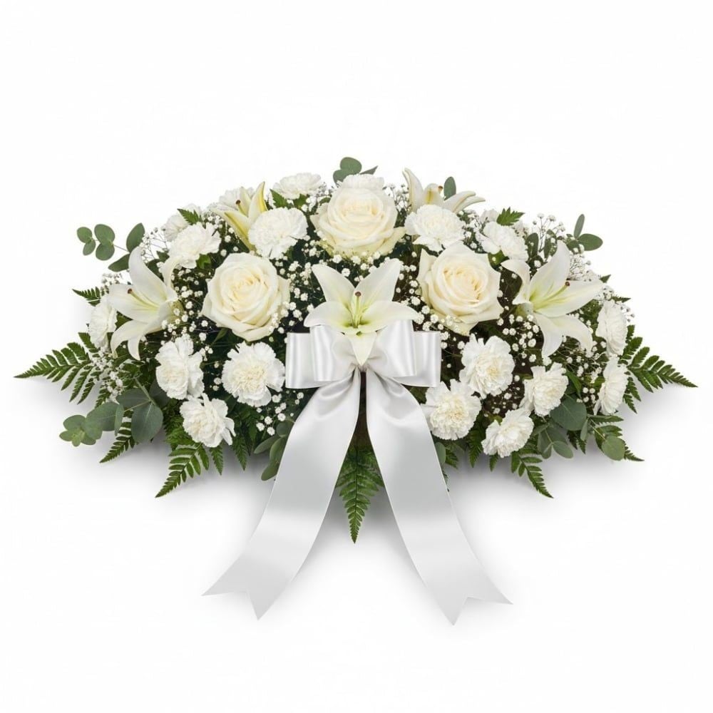 Funeral Arrangement of White Flowers (Refined)