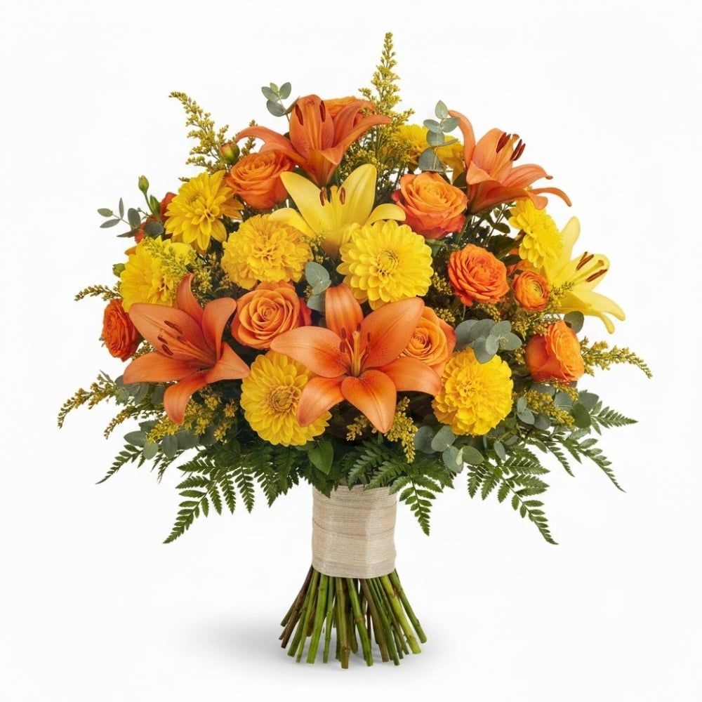 Funeral Bunch of Yellow and Orange Flowers (Refined)
