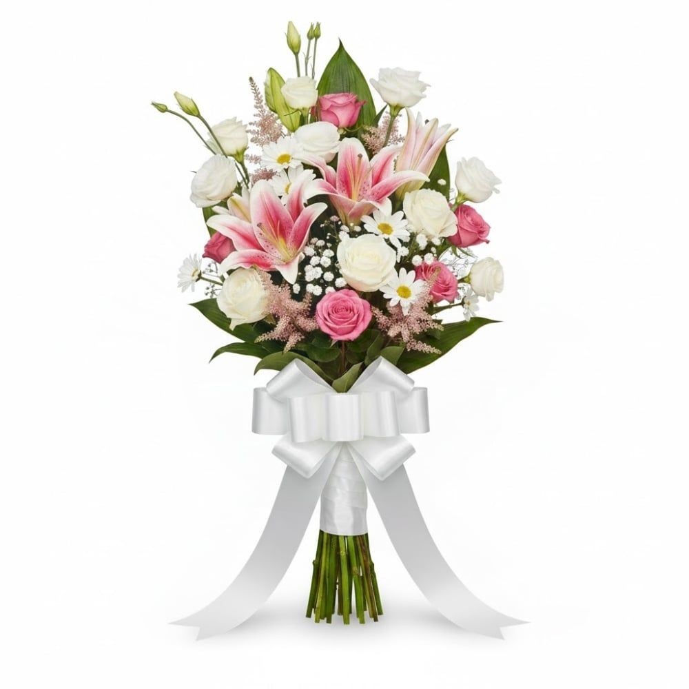 Funeral Bouquet of Flowers in Light Tones (Refined)