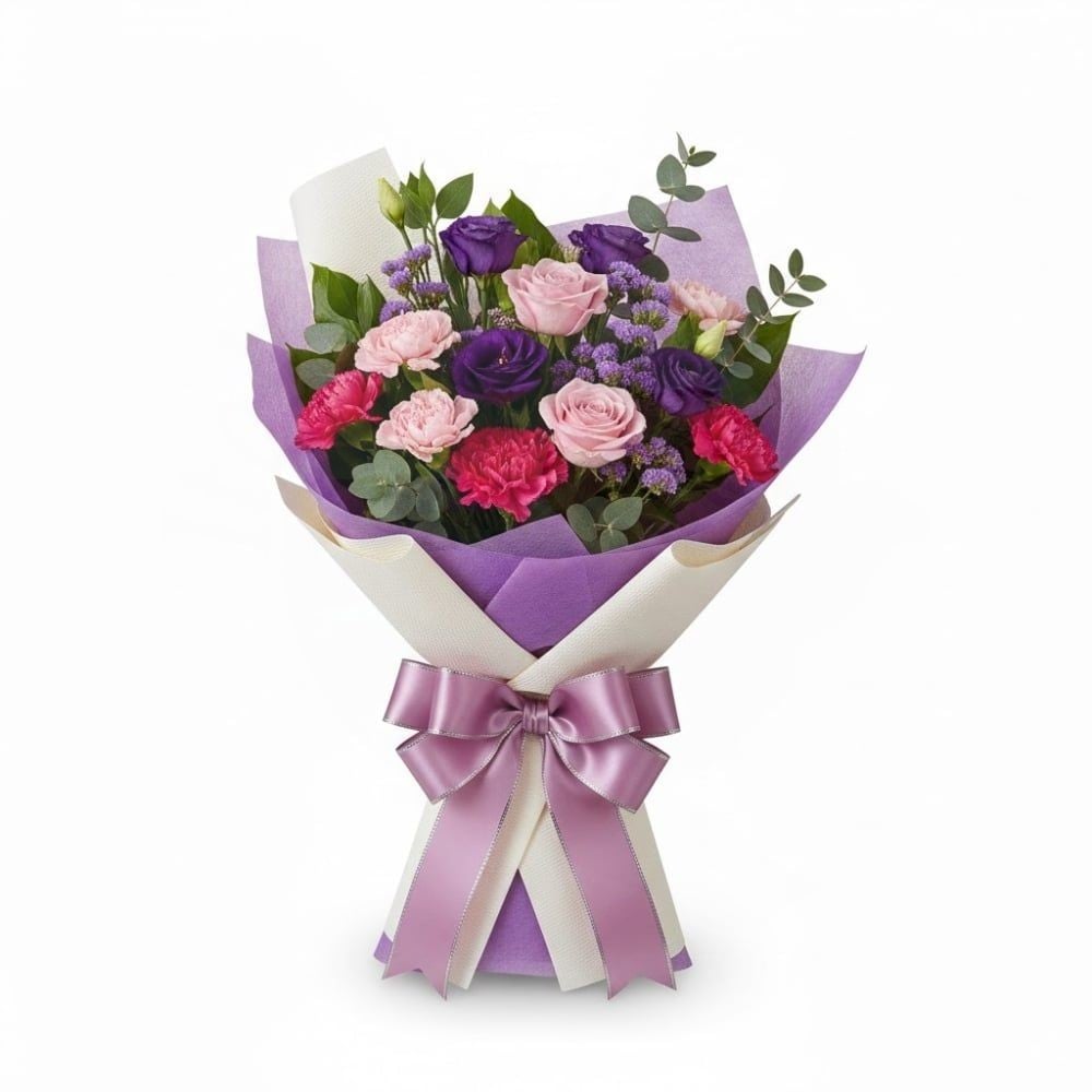 Pink and Purple Funeral Bouquet (Refined)