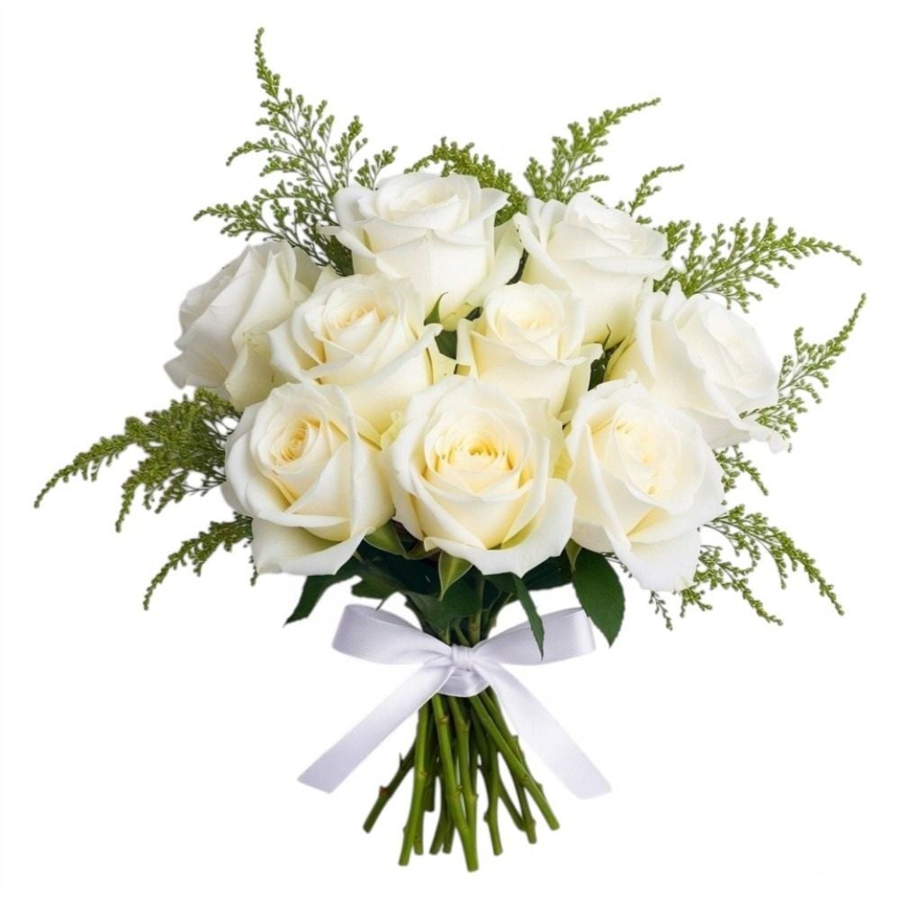 Bouquet 9 White Roses (Refined)