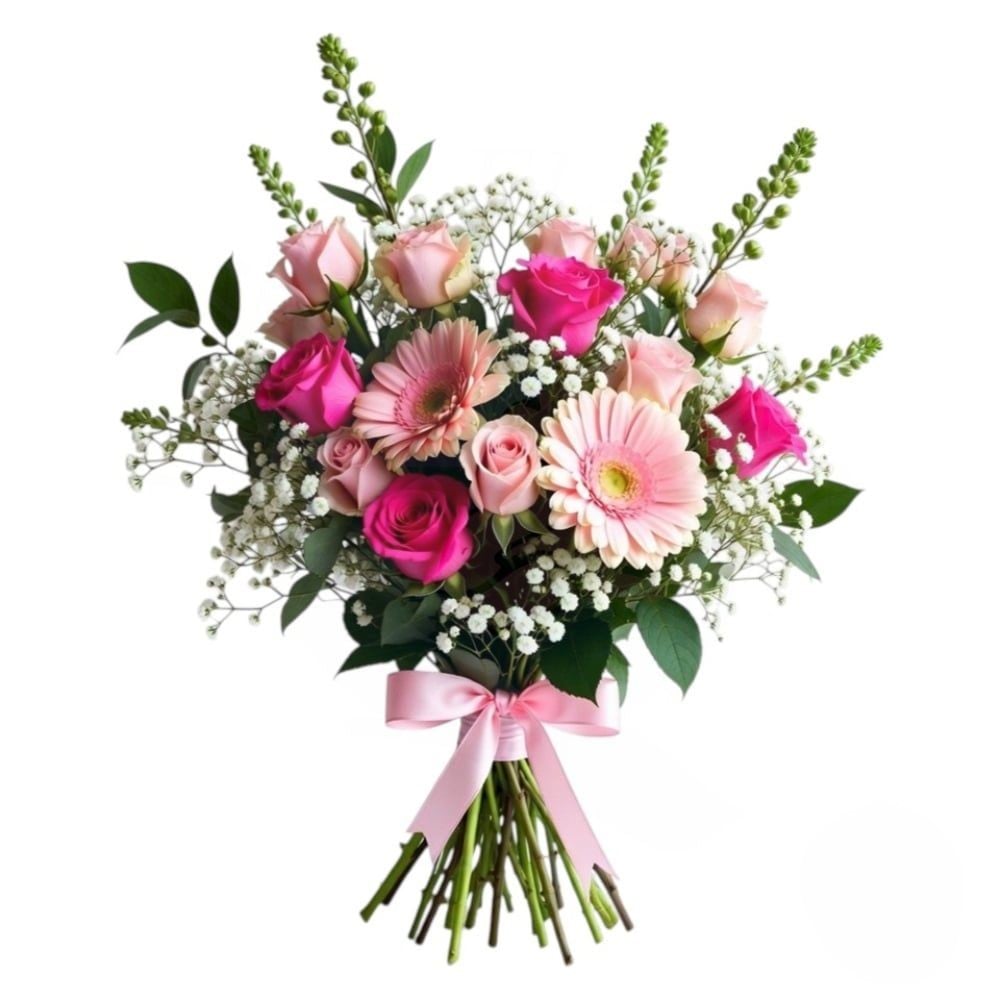 Bouquet on shades of pink (Refined)