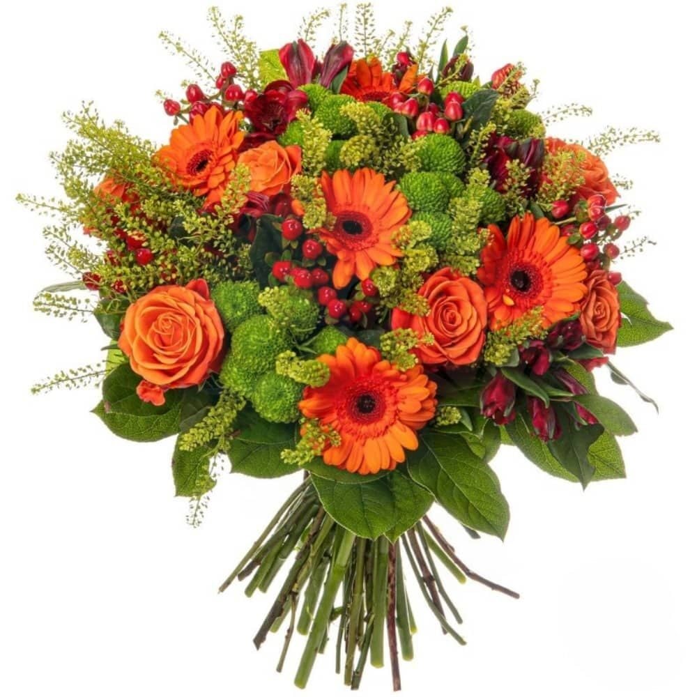 Bouquet of Gerberas and orange roses (Refined)