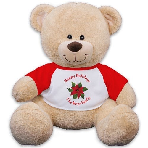 Christmas Holly Teddy Bear - 11"