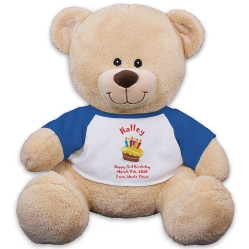Personalized Birthday Cake Teddy Bear - 11"